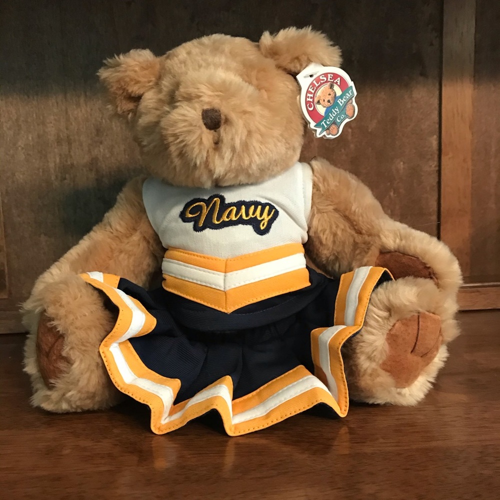 Stuffed Bear- 8” Navy cheerleader